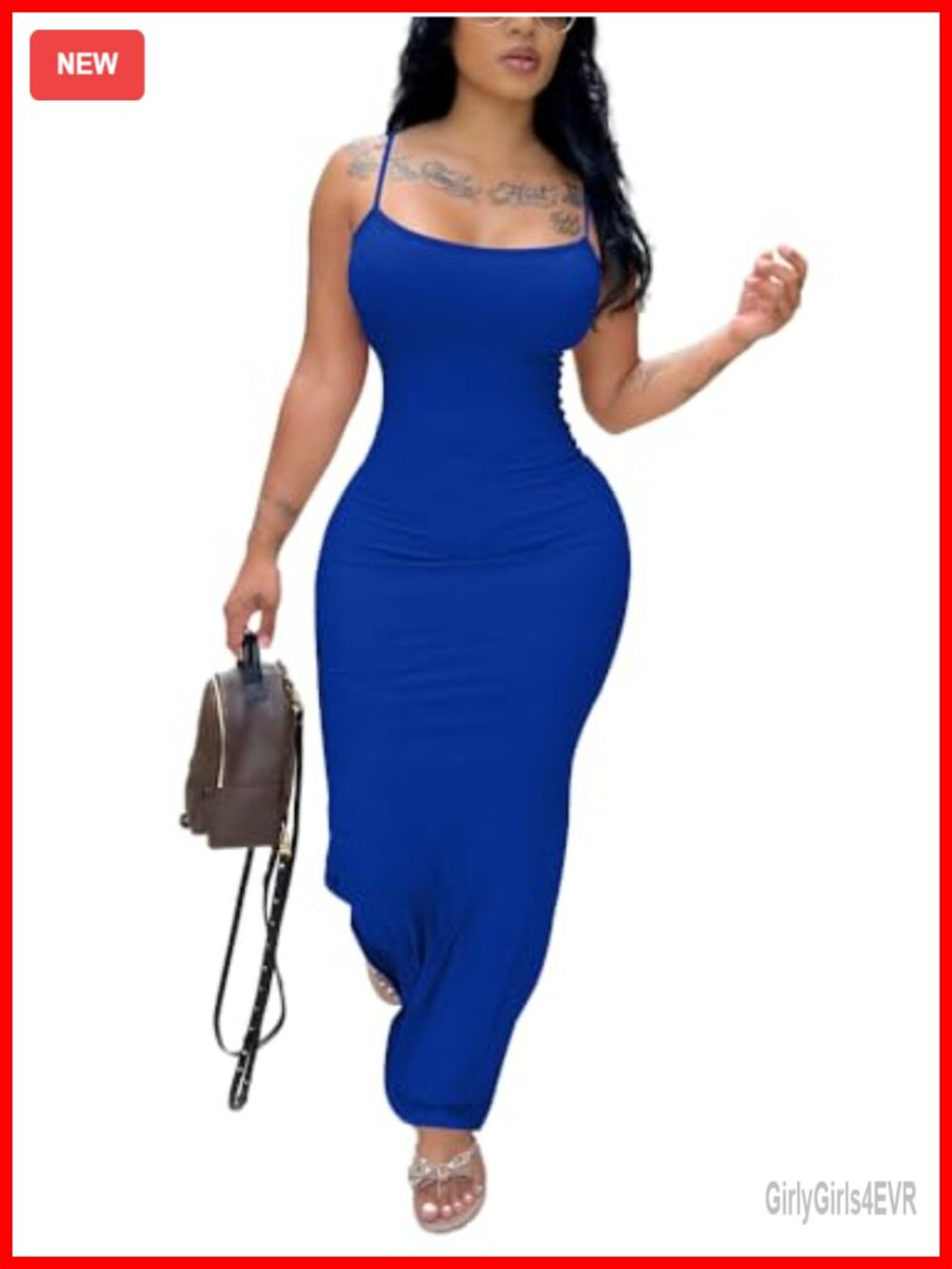 Women Summer Bodycon Maxi Dress Sleeveless U-Neck Backless Club Party